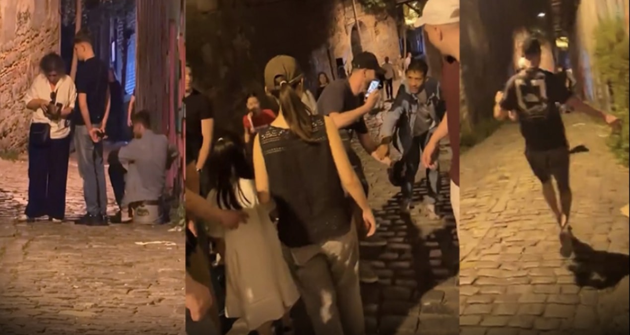 Galata’da dolandırılan kadını Rus turistler kurtardı